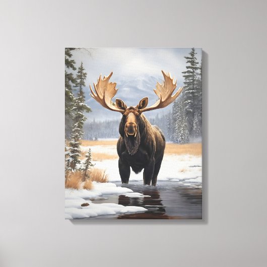 Yellowstone Moose Canvas Art Afdruk (Voorkant)