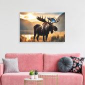 Yellowstone Moose Canvas Art Afdruk (Insitu (Woonkamer))