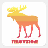 Yellowstone Moose Vierkante Sticker (Voorkant)
