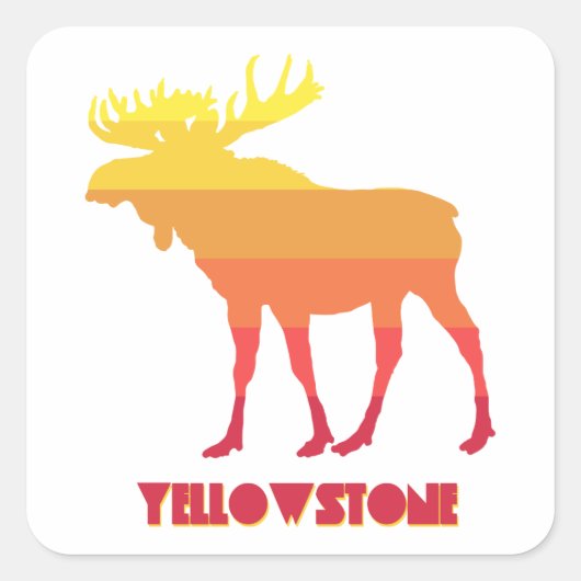 Yellowstone Moose Vierkante Sticker (Voorkant)