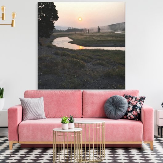 Yellowstone Morning Canvas Afdrukken (Insitu (Woonkamer))