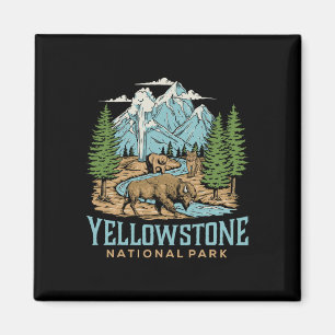Yellowstone Nationaal Park Wolf Bison Beer Vinta Magneet