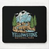 Yellowstone Nationaal Park Wolf Bison Beer Vinta Muismat (Voorkant)