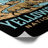 Yellowstone Nationaal Park Wolf Bison Beer Vinta Poster (Hoek)