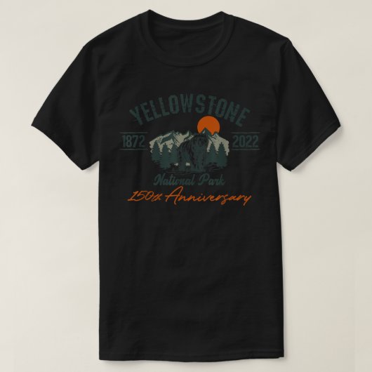 Yellowstone National Park 150th Jubileum Memora T-shirt (Design voorkant)