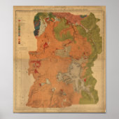 Yellowstone National Park 1878 Geologic Survey Map Poster (Voorkant)