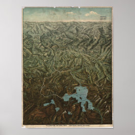 Yellowstone National Park 1895 Panoramic Map Poster