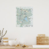 Yellowstone National Park 2026 kaart Poster (Keuken)