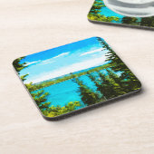 Yellowstone National Park Abstract Impressionisme Onderzetter (Linkerzijde)