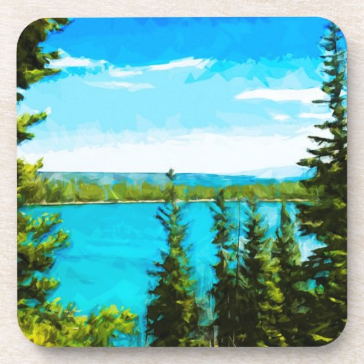 Yellowstone National Park Abstract Impressionisme Onderzetter (Voorkant)