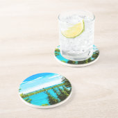 Yellowstone National Park Abstract Impressionisme Zandsteen Onderzetter (Zijkant)