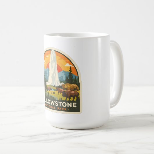Yellowstone National Park Adventure Design Koffiemok (Voorkant rechts)