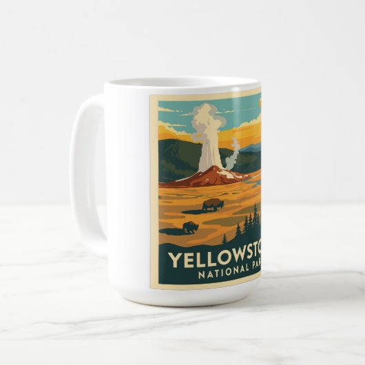 Yellowstone National Park Adventure Design Koffiemok (Voorkant links)