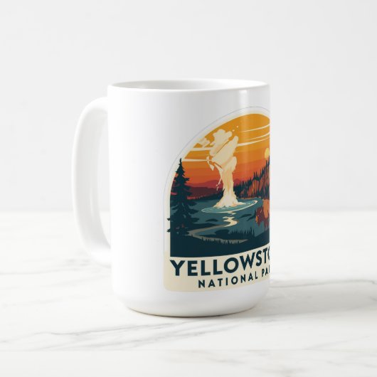 Yellowstone National Park Adventure Design Koffiemok (Voorkant links)