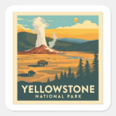 Yellowstone National Park Adventure Design Vierkante Sticker (Voorkant)
