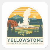 Yellowstone National Park Adventure Design Vierkante Sticker (Voorkant)