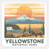 Yellowstone National Park Adventure Design Vierkante Sticker (Voorkant)