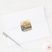 Yellowstone National Park Adventure Design Vierkante Sticker (Envelop)
