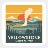 Yellowstone National Park Adventure Design Vierkante Sticker (Voorkant)