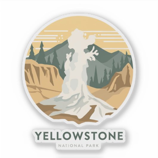 Yellowstone National Park Adventure Sticker (Voorkant)