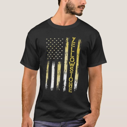 Yellowstone National Park American Flag  T-shirt (Voorkant)
