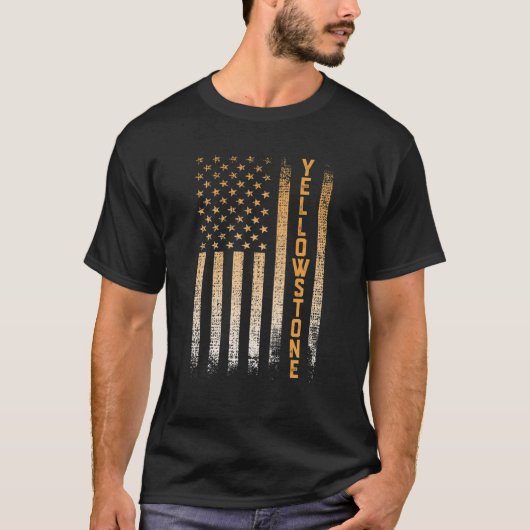 Yellowstone National Park American Flag T-shirt (Voorkant)