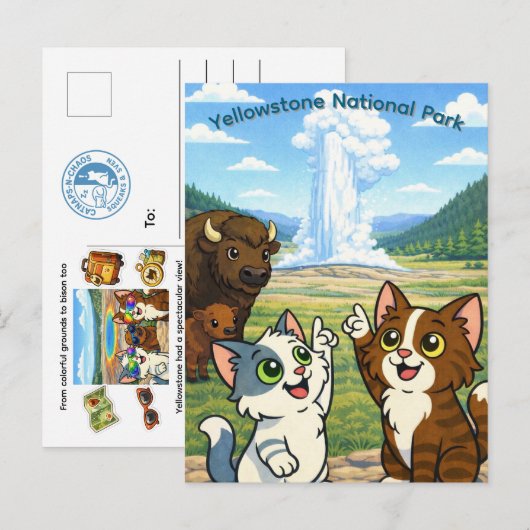 Yellowstone National Park Ansichtkaart Briefkaart (Voorkant / Achterkant)