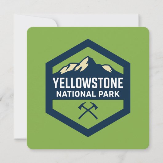 Yellowstone National Park Badge Logo Kaart (Voorkant)