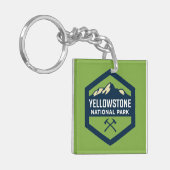 Yellowstone National Park Badge Logo Sleutelhanger (Voorkant Links)
