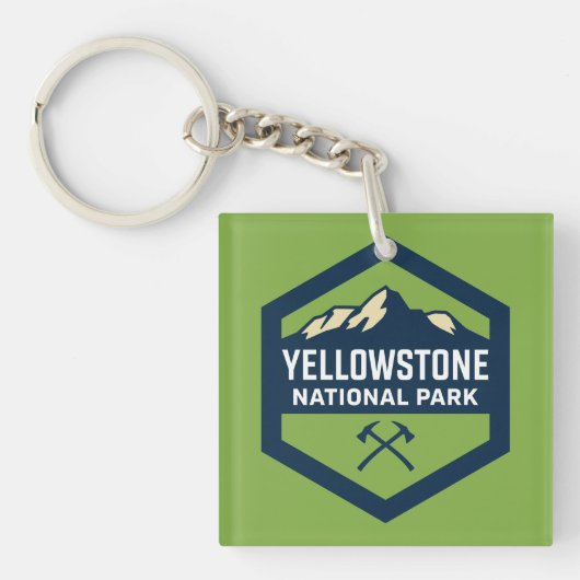 Yellowstone National Park Badge Logo Sleutelhanger (Voorkant)