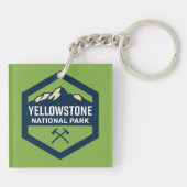 Yellowstone National Park Badge Logo Sleutelhanger (Achterkant)
