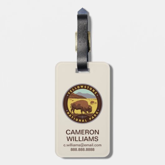 Yellowstone National Park Bagagelabel (Achterkant verticaal)
