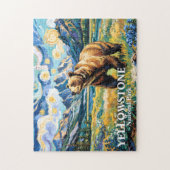 Yellowstone National Park Bear Landscape Van Gogh Legpuzzel (Verticaal)