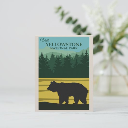  Yellowstone National Park Beer Briefkaart (Staand voorkant)