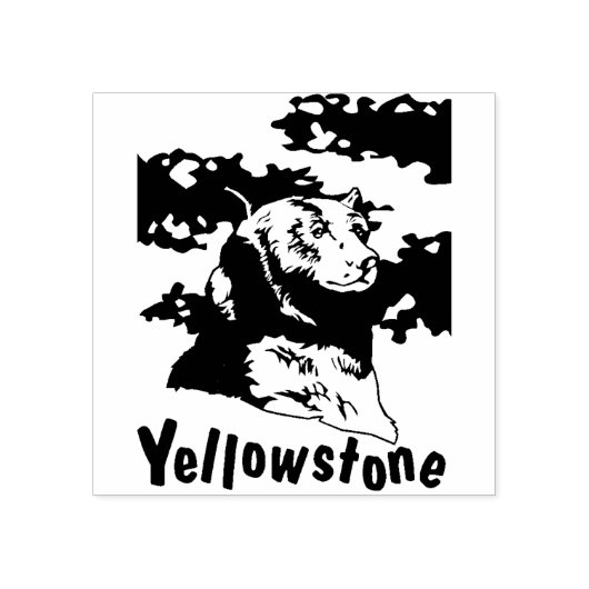 Yellowstone National Park beer Rubberstempel (Afrduk)