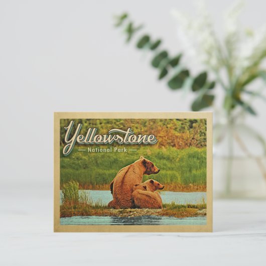 Yellowstone National Park Beren  Briefkaart (Staand voorkant)