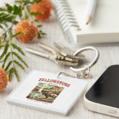 Yellowstone National Park: bergen en bizons Sleutelhanger (Voorkant Rechts)