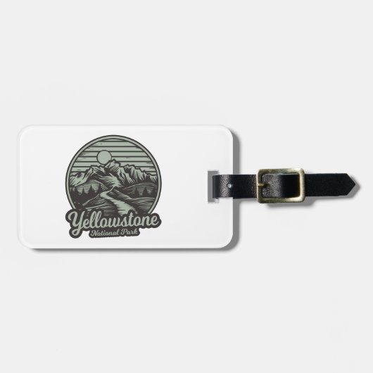 Yellowstone National Park Bergpad Bagagelabel (Voorkant horizontaal)