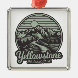 Yellowstone National Park Bergpad Metalen Ornament