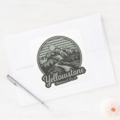 Yellowstone National Park Bergpad Vierkante Sticker (Envelop)