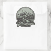 Yellowstone National Park Bergpad Vierkante Sticker (Tas)