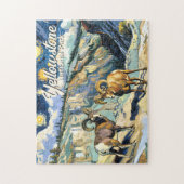 Yellowstone National Park Bighorn Sheep Van Gogh Legpuzzel (Verticaal)