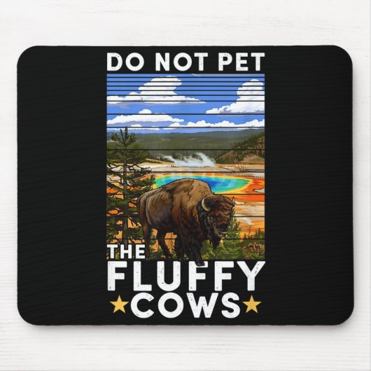 Yellowstone National Park Bison Do Not Pet The Flu Muismat (Voorkant)