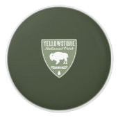 Yellowstone National Park Bison Keramische Knop (Voorkant)