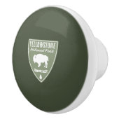 Yellowstone National Park Bison Keramische Knop (Rechts)