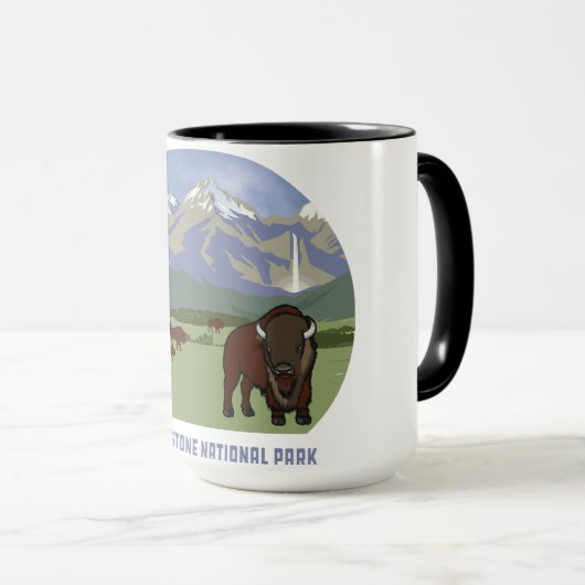 Yellowstone National Park Bison Mountain Classic Mok (Voorkant rechts)