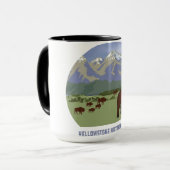 Yellowstone National Park Bison Mountain Classic Mok (Voorkant links)