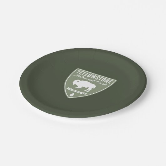 Yellowstone National Park Bison Papieren Bordje (Gekanteld)