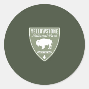 Yellowstone National Park Bison Ronde Sticker