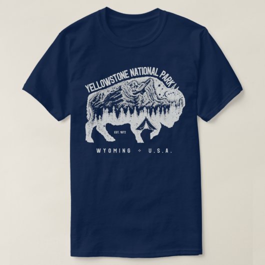 Yellowstone National Park Bison T-shirt (Design voorkant)